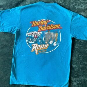 Vintage Harley Davidson 1987 Reno Nevada Mens Polo Medium Single Stitch